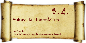 Vukovits Leonóra névjegykártya
